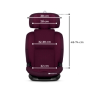 Imagine SCAUN AUTO I-SIZE, 76-150 CM, KINDERKRAFT ONETO 3, ISOFIX, CHERRY PEARL
