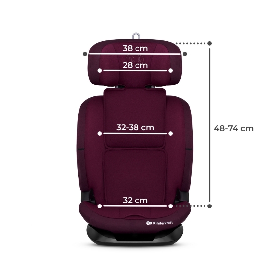 Imagine Scaun auto Kinderkraft ONETO 3 i-Size, 76–150 cm, Cherry Pearl