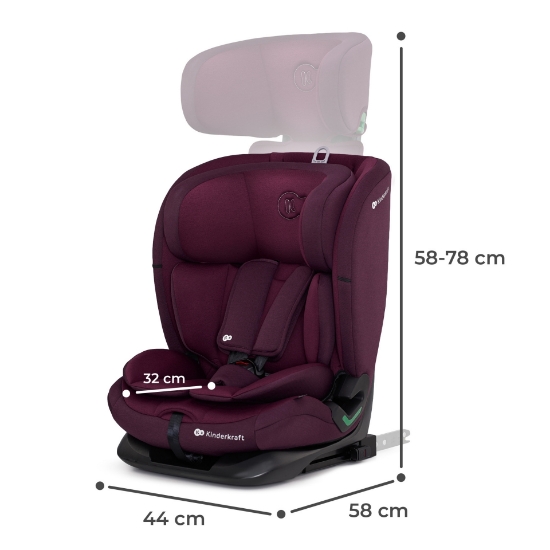 Imagine Scaun auto Kinderkraft ONETO 3 i-Size, 76–150 cm, Cherry Pearl