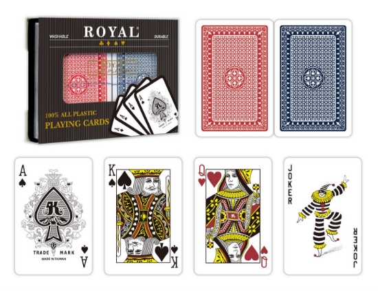 Imagine SET 2 PACHETE CARTI ROYAL CANASTA POKER DIN PLASTIC