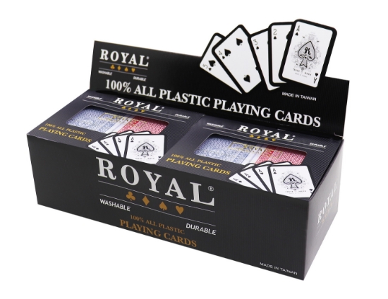 Imagine SET 2 PACHETE CARTI ROYAL CANASTA POKER DIN PLASTIC