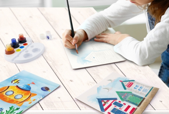 Imagine Set desen AS Art acuarelă peisaj marin