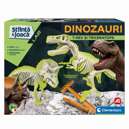 Imagine DESCOPERA DINOZAURUL T-REX & TRICERAPTOR FLUO STIINTA SI JOACA