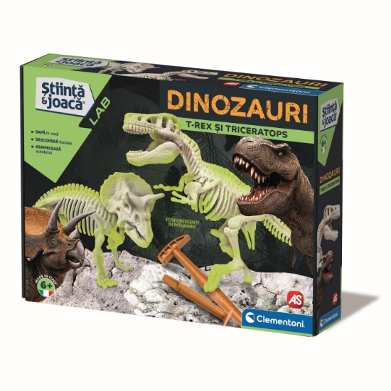 Imagine DESCOPERA DINOZAURUL T-REX & TRICERAPTOR FLUO STIINTA SI JOACA