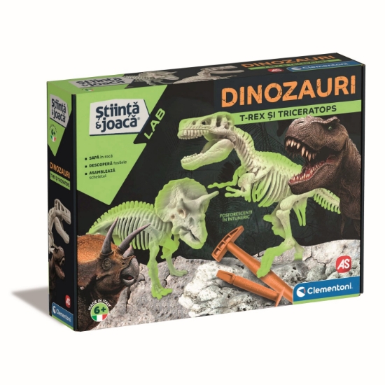 Imagine DESCOPERA DINOZAURUL T-REX & TRICERAPTOR FLUO STIINTA SI JOACA