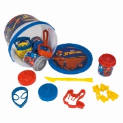 Imagine GALETUSA CU 4 BORCANASE DE PLASTILINA SI ACCESORII DE MODELAT SPIDERMAN