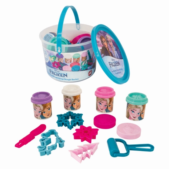 Imagine Găletușa cu 4 borcănașe de plastilină și accesorii Frozen