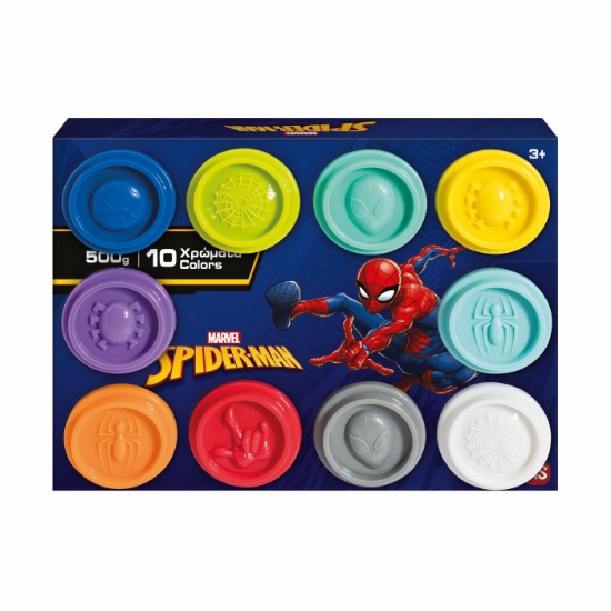 Imagine Set 10 borcănașe de plastilină Spiderman în ambalaj de carton