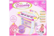 Imagine INSTRUMENT MUZICAL PIANINA ELECTRONICA MALPLAY CU SCAUN SI MICROFON 45 CM INALTIME ROZ