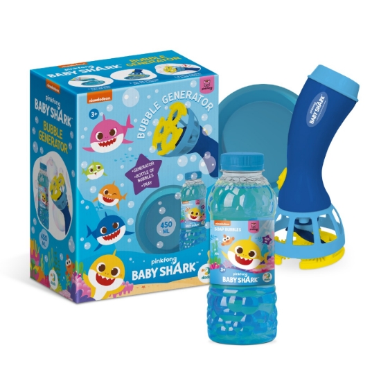 Imagine  Baby Shark – Set de baloane de săpun cu generator 450 ml