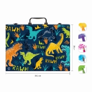 Imagine HAPPI HOBBI ART CASE SET DE DESEN DELUXE CU 100 DE ACCESORII DINOZAUR