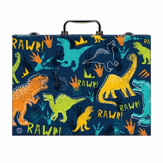 Imagine Happi Hobbi Art Case Set de desen Deluxe cu 100 de accesorii Dinozaur