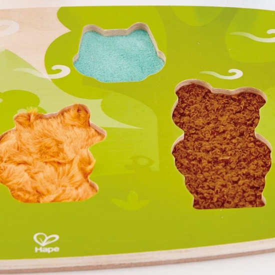 Imagine Hape Puzzle Tactil – Animalele din pădure