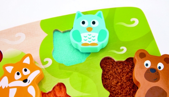 Imagine Hape Puzzle Tactil – Animalele din pădure