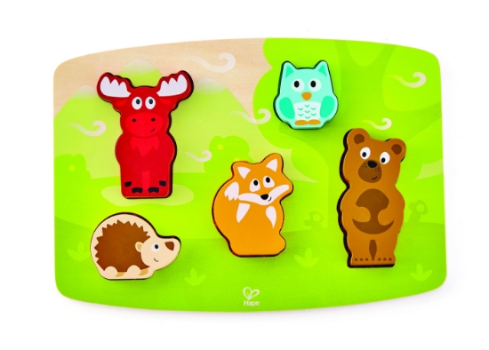 Imagine Hape Puzzle Tactil – Animalele din pădure