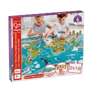 Imagine Hape Puzzle 2-în-1 Turul lumii