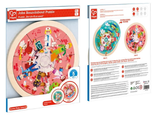 Imagine HAPE PUZZLE ROTUND CU 2 FETE