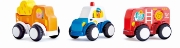 Imagine Hape Set 3 mașinuțe cu motor pull-back