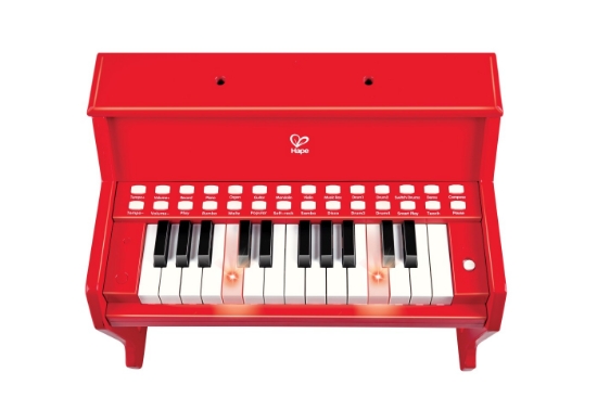 Imagine Hape pian electronic roșu cu lumini