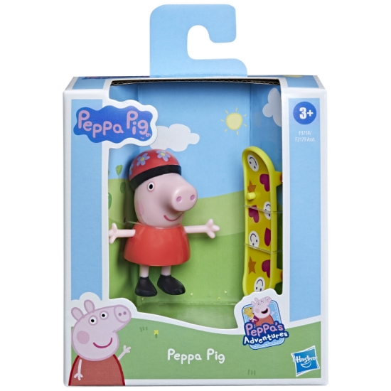 Imagine PEPPA PIG FIGURINA PRIETENII AMUZANTI PEPPA PIG CU SKATEBOARD 7CM