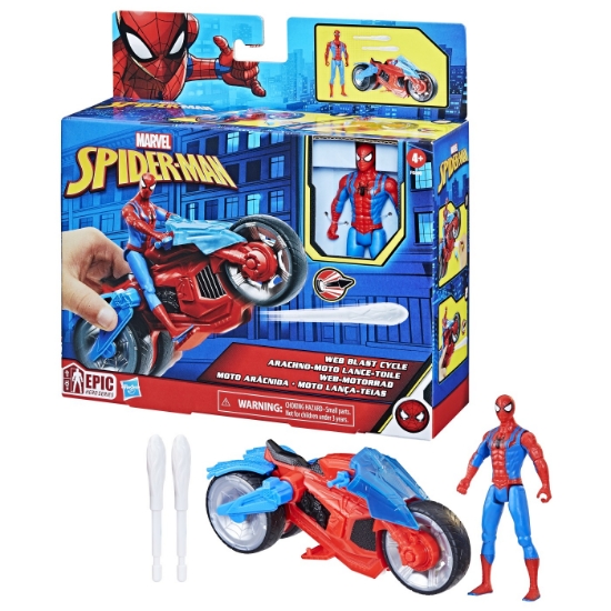 Imagine SPIDERMAN SET FIGURINA SI VEHICUL WEB BLAST CYCLE