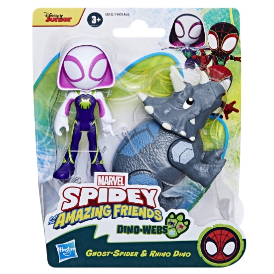Imagine SPIDEY SI PRIETENII MARVEL DINO WEBS GHOST-SPIDER SI RHINO DINO
