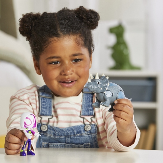 Imagine SPIDEY SI PRIETENII MARVEL DINO WEBS GHOST-SPIDER SI RHINO DINO