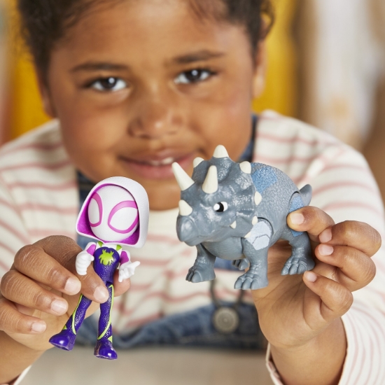 Imagine SPIDEY SI PRIETENII MARVEL DINO WEBS GHOST-SPIDER SI RHINO DINO