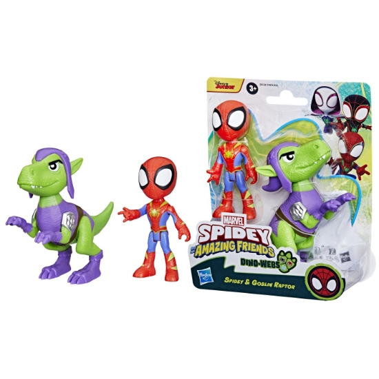 Imagine SPIDEY SI PRIETENII MARVEL DINO WEBS SPIDEY SI GOBLIN RAPTOR