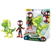 Imagine SPIDEY SI PRIETENII MARVEL DINO WEBS MILES SPIN MORALES SI MARVEL'S ELECTROSAURUS