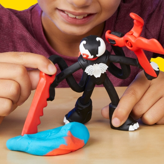 Imagine PLAY DOH SPIDERMAN SET 2 FIGURINE BATALIE CU LANSATOR SI SULITA
