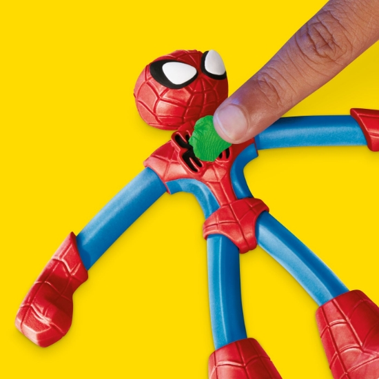 Imagine PLAY DOH SPIDERMAN SET 2 FIGURINE BATALIE CU LANSATOR SI SULITA
