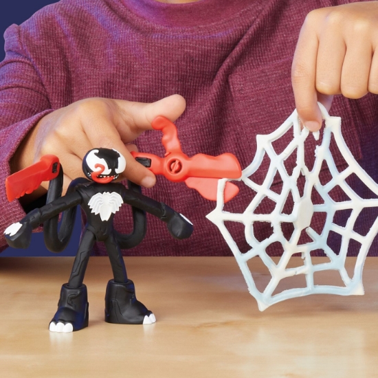 Imagine PLAY DOH SPIDERMAN SET 2 FIGURINE BATALIE CU LANSATOR SI SULITA