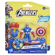 Imagine AVANGERS EPIC HERO BATTLE GEAR FIGURINA CAPTAIN AMERICA 10CM
