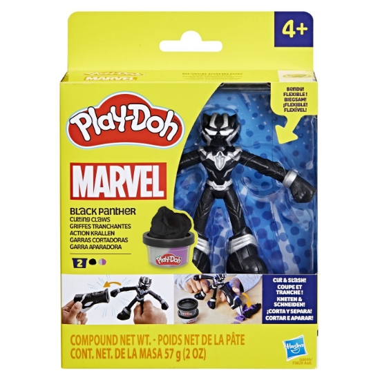 Imagine PLAY-DOH MARVEL FIGURINA FLEXIBILA CU ACCESORII BLACK PANTHER 10CM	