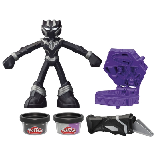 Imagine PLAY-DOH MARVEL FIGURINA FLEXIBILA CU ACCESORII BLACK PANTHER 10CM	