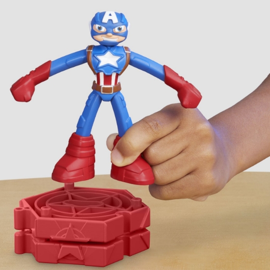 Imagine PLAY-DOH MARVEL FIGURINA FLEXIBILA CU ACCESORII CAPTAIN AMERICA 10CM
