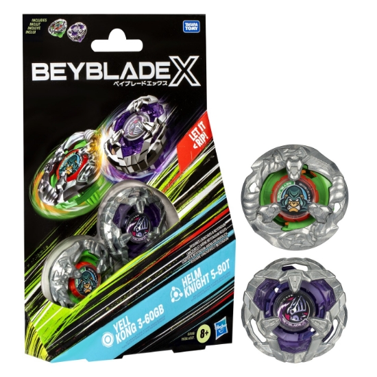 Imagine BEYBLADE X PACHET DUO YELL KONG 3-60GB SI HELM KNIGHT 5-80T