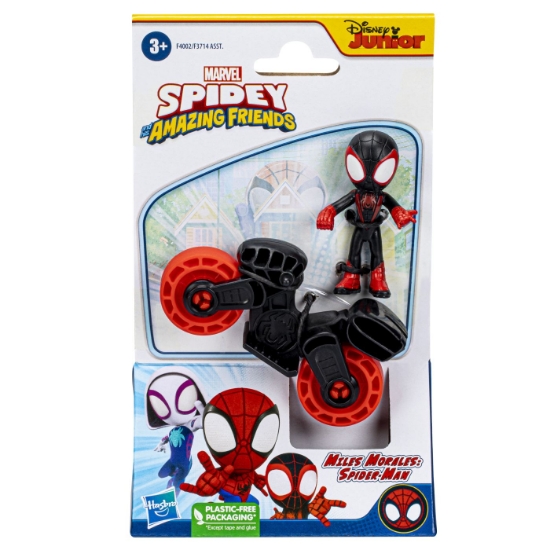 Imagine SPIDERMAN SET MOTOCICLETA SI FIGURINA MILES MORALES SPIDER MAN 6CM