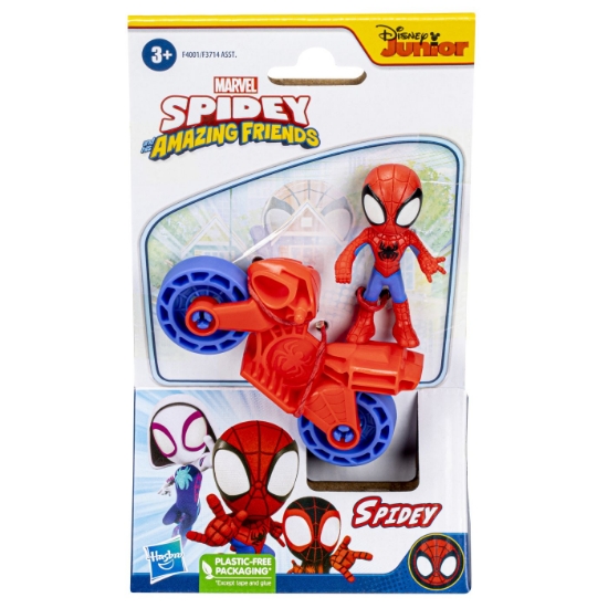 Imagine SPIDERMAN SET MOTOCICLETA SI FIGURINA SPIDEY 6CM