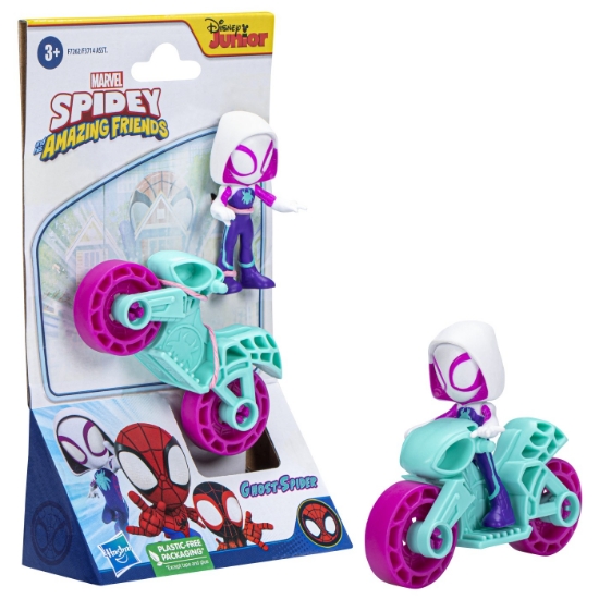 Imagine SPIDERMAN SET MOTOCICLETA SI FIGURINA GHOST SPIDER 6CM