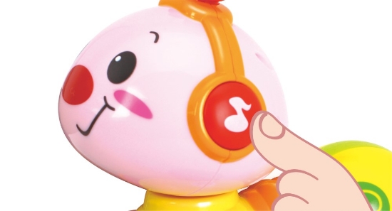 Imagine Viermișor interactiv cu lumini și melodii pentru copii – jucărie de împins și apăsat