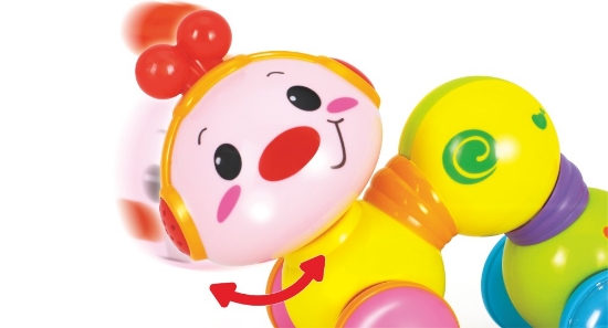 Imagine Viermișor interactiv cu lumini și melodii pentru copii – jucărie de împins și apăsat