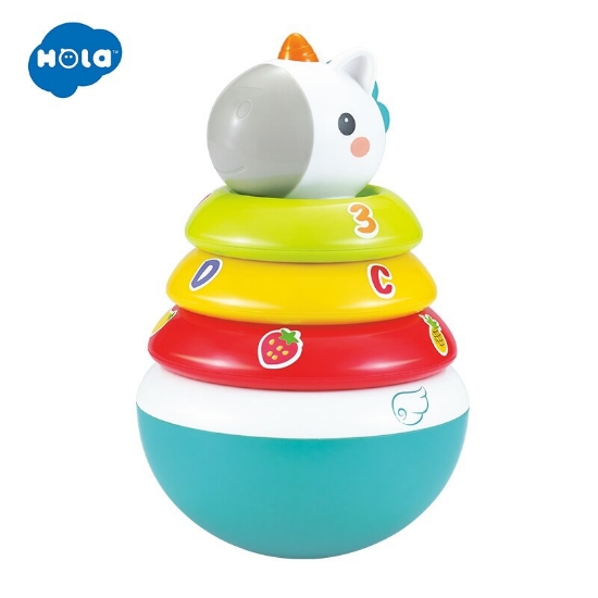 Imagine Hopa mitică Roly Poly Unicorn – cu 5 inele colorate pentru stivuit