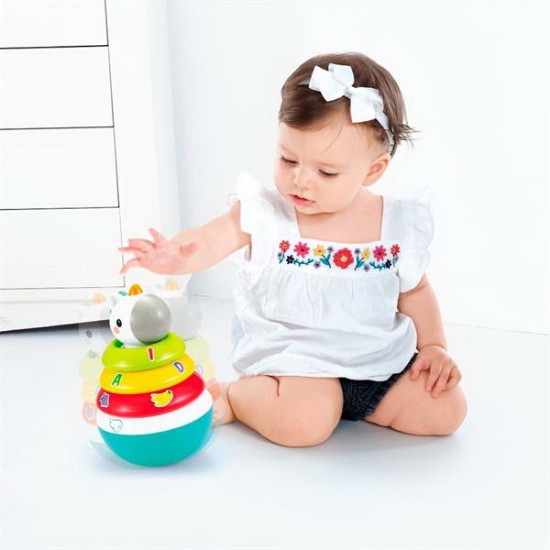 Imagine Hopa mitică Roly Poly Unicorn – cu 5 inele colorate pentru stivuit
