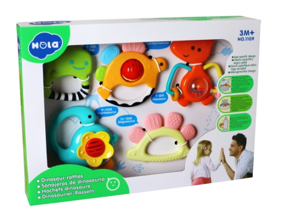 Imagine SET 5 ZORNAITORI DINOZAURI MULTICOLORI