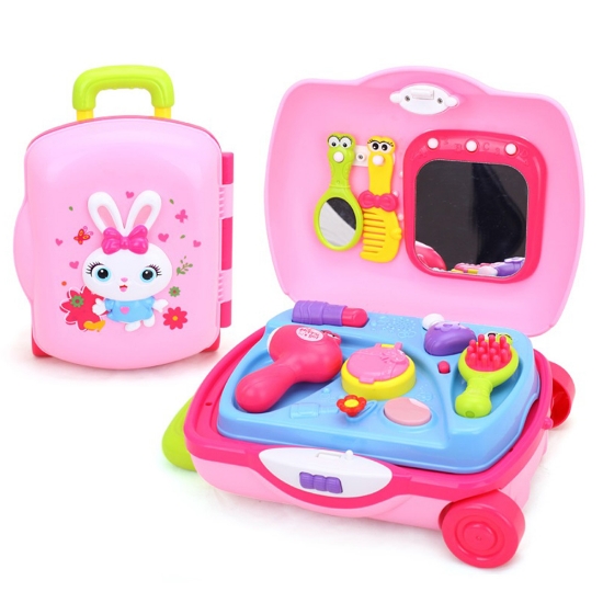 Imagine Troler interactiv cu set de coafură și accesorii de frumusețe pentru copii