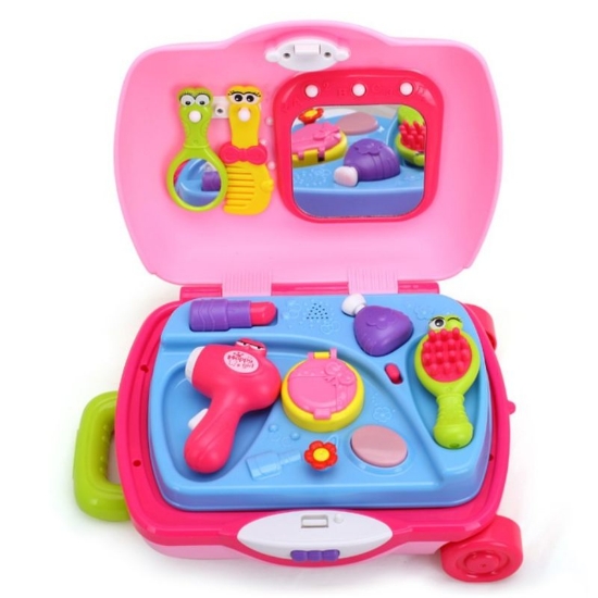 Imagine Troler interactiv cu set de coafură și accesorii de frumusețe pentru copii