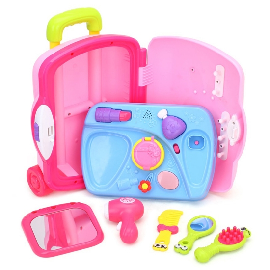 Imagine Troler interactiv cu set de coafură și accesorii de frumusețe pentru copii