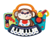 Imagine PIANINA BEBE MAIMUTICA DJ CU LUMINI SUNETE SI MICROFON